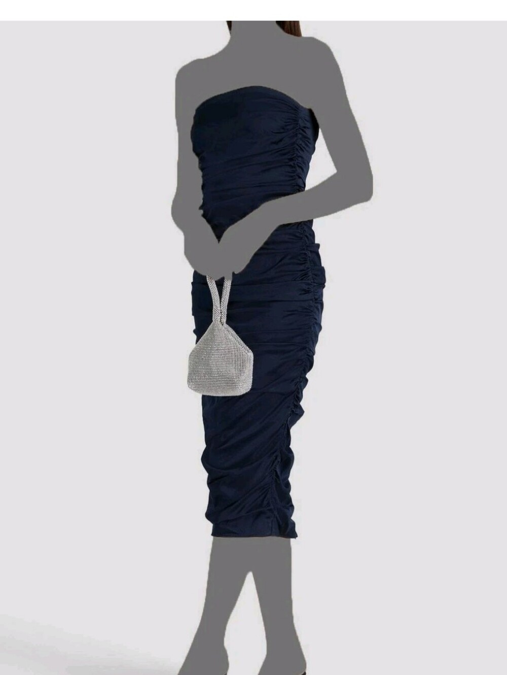 $648 Veronica Beard Women's Blue Kupa Ruched Strapless MIDI Dress Size 6